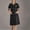 Black, variant on 2026 Women Housekeeping Maid Uniform Dress Button Down Scrub Dresses Short Sleeve Loose Dresses with Pockets Women's V-Neck Medical Uniforms with Front Buttons Army Green XXL