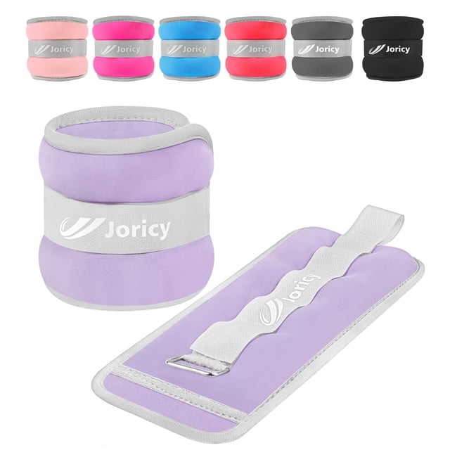 Par de pesas para tobillo JORICY de 6 kg para mujer y hombre, ajustables, color morado