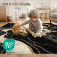 thumbnail image 4 of ODIKA 4'x6' Abstract Black Washable Area Rug Non-Slip, Chair-Friendly, Flatwoven for Home Office, Under Desk, 4 of 7