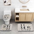thumbnail image 5 of 4PCS Farmhouse Shower Curtain Set, Home Sweet Home Black and White Buffalo Plaid Floral Wreath Green Plant Leaves Botanical Lemon Fruit Country Rustic Bathroom Decor, Non-Slip Bath Mat, 5 of 7