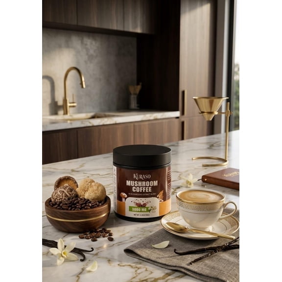 Mushroom Coffee Blend with 10 Adaptogenic Mushrooms with Callogen  & Instant Coffee Powder  -  180 g