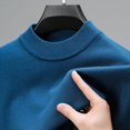 thumbnail image 3 of Suéter de cuello alto medio para hombre, suéter de otoño e invierno, ropa interior para jóvenes y de mediana edad, suéter de manga larga de color sólido, 3 of 6
