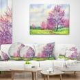thumbnail image 4 of Designart Purple Spring Landscape - Floral Throw Pillow - 16x16, 4 of 5