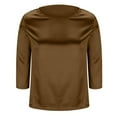 thumbnail image 4 of FUYUDY Women Tshirts Soft T-Shirt Classic Fit Casual Short Sleeve Tops For Everyday Comfort Style Versatile Female Solid Color Dailywear, 4 of 7