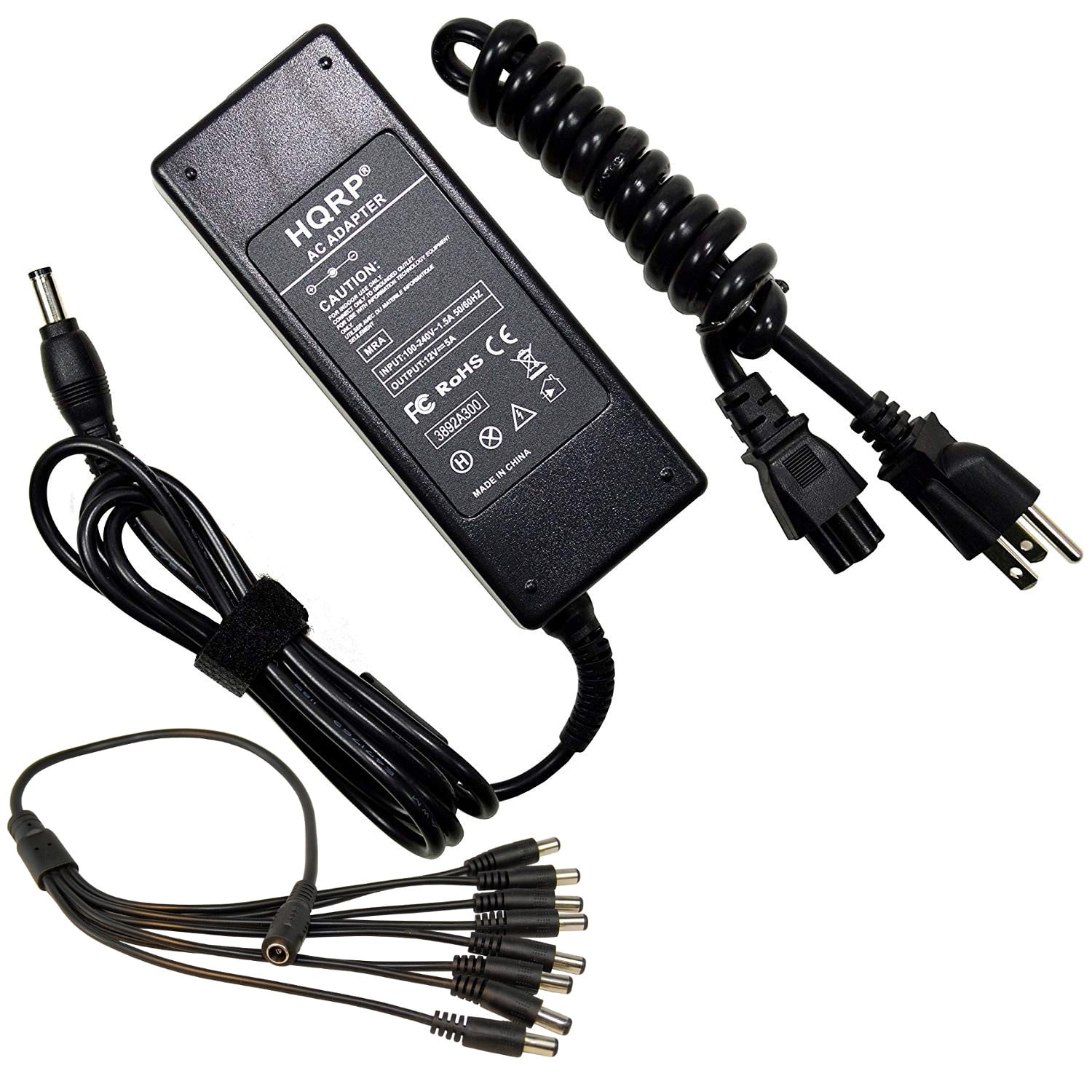 Adapter 12V 5A/10A Power Supply 2/4/6/8 Way Splitter Cable CCTV Camera LED Strip 