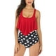 thumbnail image 1 of Trajes de baño para mujer, dos piezas, Tankini, parte superior con volantes, Control de barriga, parte inferior de cintura alta, trajes de baño, conjunto de Bikini Adepaton WRMH-1299-17, 1 of 6