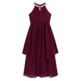 thumbnail image 6 of Alvivi Kids Flower Girls Long Wedding Bridesmaid Dress Juniors Chiffon Pageant Party Evening Prom Gowns Burgundy 16, 6 of 7
