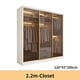 thumbnail image 1 of Luxury Wood Closets Italian Clothes Cabinet With LED Light And Storage Drawers Transparent Glass Sliding Door Bedroom Wardrobes My Lux Decor Round, 1 of 20