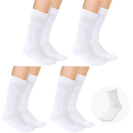 

Jeyiour 4 Pair Slouch Socks Women Irish Dance Championship Length Poodle Socks Dance Socks to Prevent Slipping 80s 90s Slouch Socks Girls Women