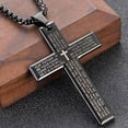 thumbnail image 4 of 2024-Cross Necklace with Lords Prayer Bible Pendant For Men Stainless Steel Gift UK V5A5, 4 of 5