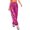 Hot Pink, variant on Women Hip Hop Jazz Street Dance Cargo Pants Metallic Shiny Elastic Waist Jogger Trousers Silver S