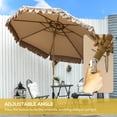 thumbnail image 4 of Outsunny Parasol de Patio 9 Pi avec Inclinaison, Manivelle, Parasol d'Extérieur, Kaki, 4 of 10