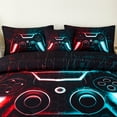 thumbnail image 5 of URBONUR 6Pcs Red Teal Boys Comforter Set Twin Size Game Bed in A Bag Lightning Gamepad Kids Bedding Set with Sheets(Red Teal Twin), 5 of 8