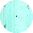 thumbnail image 1 of Ahgly Company Indoor Round Solid Light Blue Modern Area Rugs, 6' Round, 1 of 4