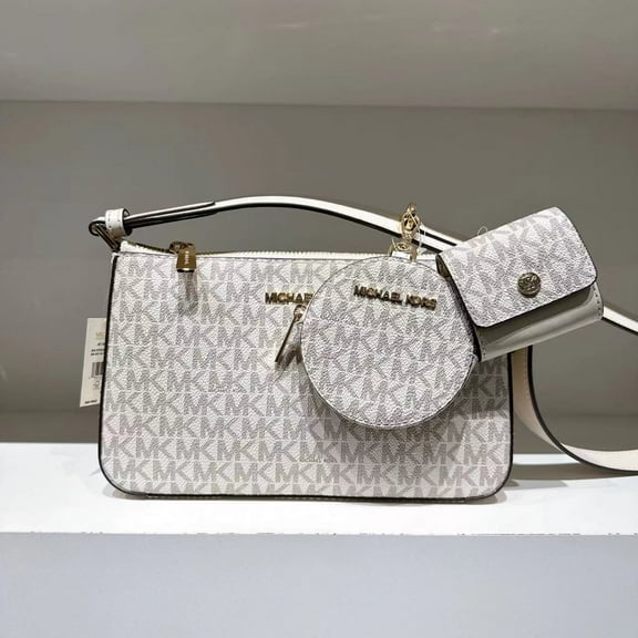 MICHAEL KORS 35S1GTVC3B Jet Set Travel Small Logo Shoulder Bag In LT CRM MULTI