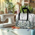 thumbnail image 4 of ZIATUBLE Plants Portable Tote Bag Daisy Tote Bag for Sewing Machine with Storage Pocket Carry Case with Storage Pockets and Handles Dustproof Sewing Machine Needle Storage Case, 4 of 7