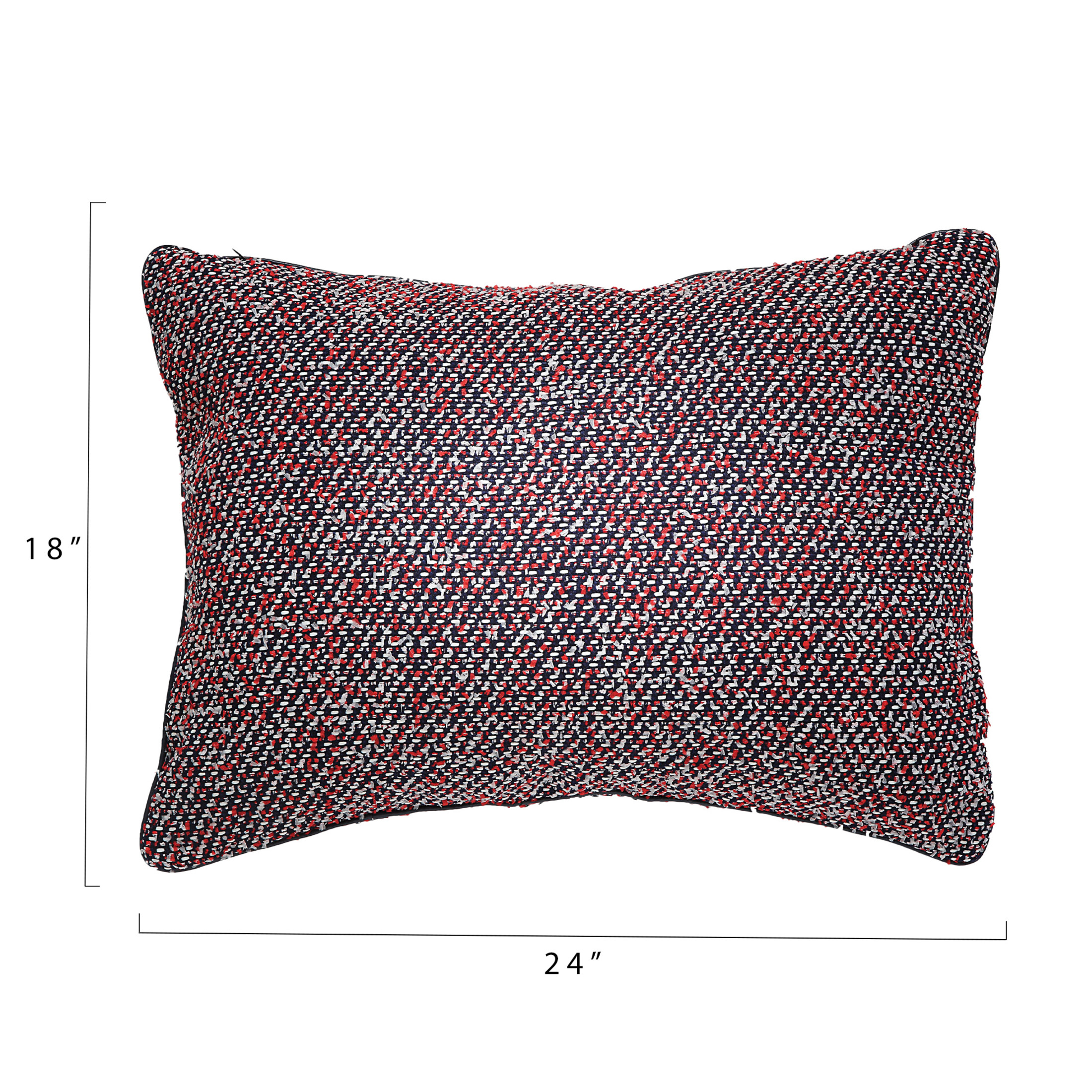 Creative Co-Op Red, White & Blue Rectangle Wool Blend Pillow
