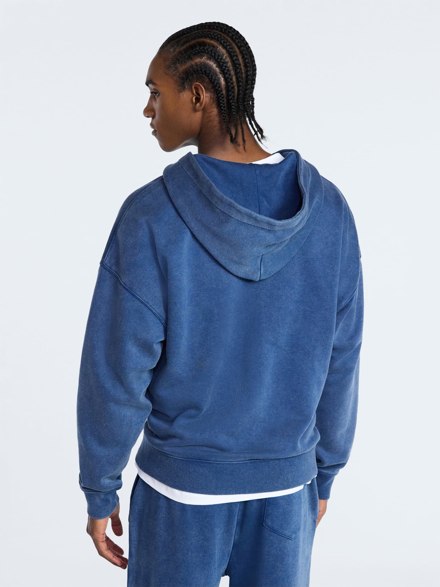 No Boundaries Zip Hoodie with Long Sleeves, Men's XS-4XLT