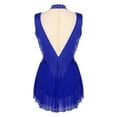 thumbnail image 3 of Hansber Big Girl's Ballet Dance Bodysuit Tassels Figure Ice Skating Outfits Fringe Tutu Skirted Leotard Royal Blue 14, 3 of 4