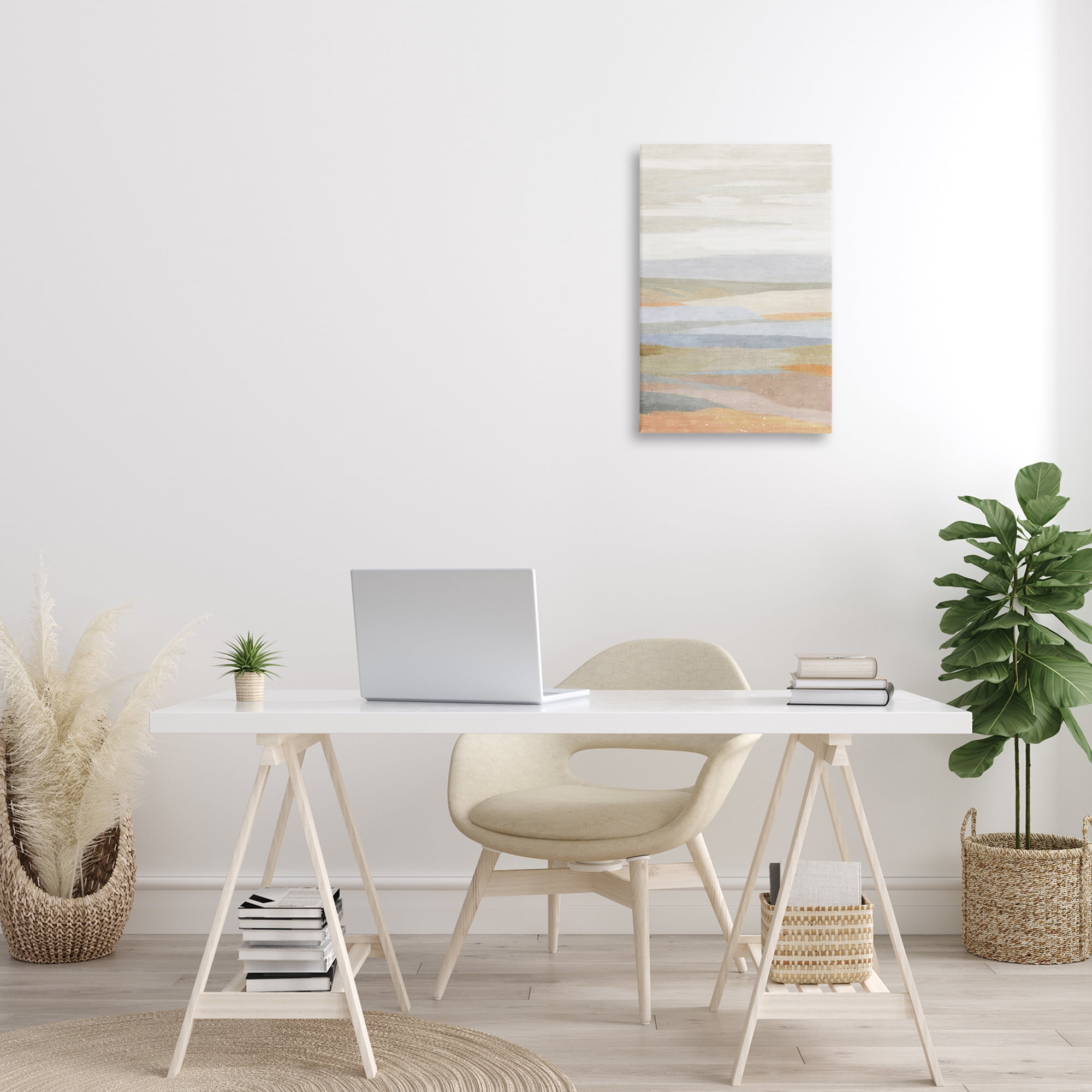 Stupell Industries Neutral Beach Dunes Coastal Painting Gallery Wrapped Canvas Art Print Wall Art, 16 x 24