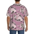thumbnail image 5 of Vsdgher Rose Flowers Print Men's Wrinkle Free Untucked Cuban Shirt Business Casual Button Down Shirts Short Sleeve Shirt, 5 of 7