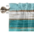 thumbnail image 4 of Turquoise Curtain Kitchen Abstract Art Valance, Modern Wood Texture Rural Retro Patterns Rod Pocket Drapes, Filter Light Window Treatments Curtains for Living Room Farmhouse Bathroom Décor 54"Wx18"L, 4 of 6