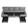 thumbnail image 4 of HONBAY Modern U-Shaped Sectional Couch Set with Storage Space and Storage Ottomans for Living Room, Light Grey, 4 of 8
