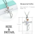 thumbnail image 2 of Imrsanl Cross Urn Necklace for Ashes Birthstone Rose Flower Cremation Jewelry for Women Gilrs Keepsake Memorial Ashes Pendant, 2 of 7