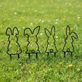 thumbnail image 5 of Meggemo Easter Cute Metal Bunny Silhouette Garden Stakes 4 Pack Outdoor Yard Decor for Lawn Patio Spring Holiday Accent, 5 of 7
