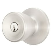 Brinks Mobile Home Keyed Entry Classic Bell Style Doorknob, Stainless Steel Finish