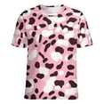 thumbnail image 5 of Leopard Print Pattern Women's Short Sleeve T-Shirt Crew Neck Casual Summer Trendy Loose Fit Tops, 5 of 6