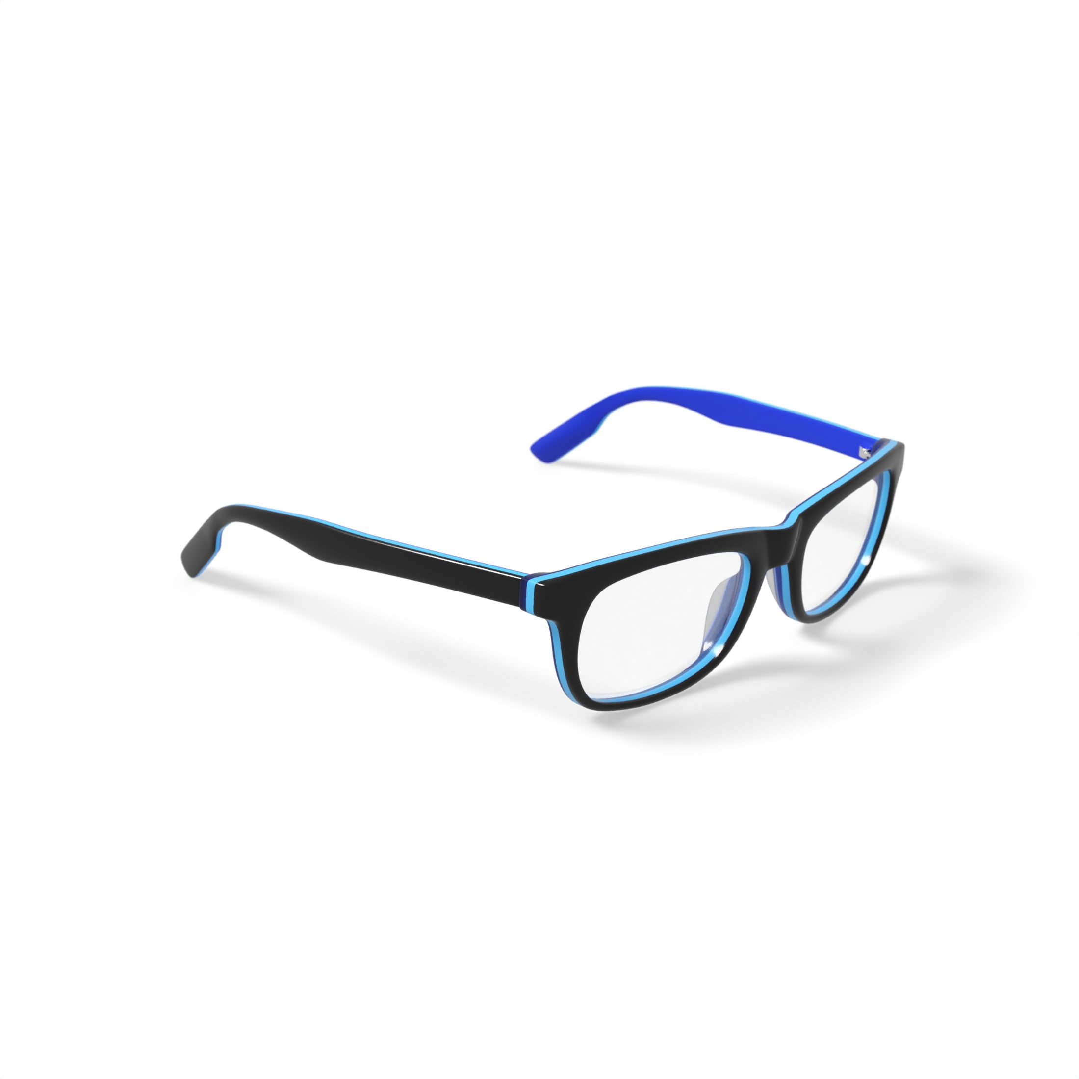 M America Youth MU305 Square Prescription Eyeglasses with Case, Dark/Light Blue
