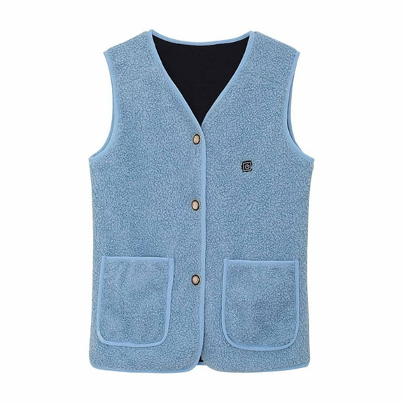 Womens Heated Jacket Puffer Coat Autumn And Winter Women's Electric Heating Usb Vest Fleece Warm Vest