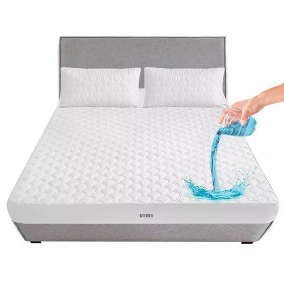 Protector De Colchón Matrimonial Lavable 100% Impermeable Blanco