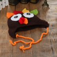 thumbnail image 4 of Thanksgiving Knitted Turkey Hat Baby Crochet Beanie Cap Pigtail Braids, 4 of 7