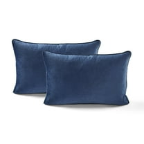 Lush Decor 100% Polyester Velvet Solid Decorative Pillow Cover Navy Pair 13x20