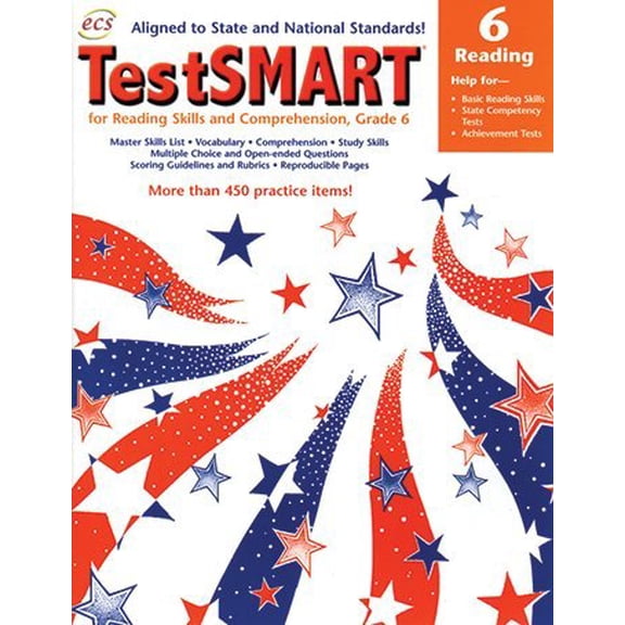 Pre-Owned TestSMART for Reading Skills and Comprehension-Grade 6: Help for Basic Reading Skills, State Competency Tests, Achievement Tests