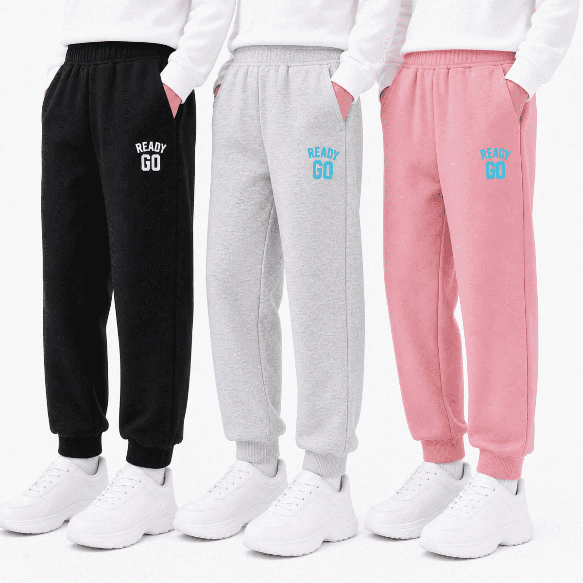 Girls Sweatpants Toddler 3 Pack Athletic Jogger Pants Kids Active School Clothes 2T-14