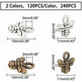 thumbnail image 4 of 240pcs Alloy Bumble Bee Shape Tibetan Style Charms Honeybee Craft Charms with 2mm Hole for Pendants Earrings Bracelets Making Jewelry Findings, 4 of 9