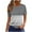 Gray, variant on Womens Casual Tops Summer Short Sleeve T Shirt Striped Color Block Pullover Blouses Gray XL
