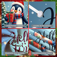 thumbnail image 2 of Colorful Illustration Penguin Christmas Banner Decorative Print Holiday Winter Scene for Party Celebration Indoor Decoration, 2 of 9