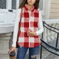 thumbnail image 5 of DAFPZW Womens Fleece Sherpa Vest Winter Sleeveless Fuzzy Fluffy Checkered Plaid Vest Zip Up Soft Jacket with Pockets, 5 of 9