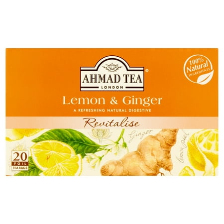 Ahmad Tea Lemon & Ginger Herbal Tea, 20 count, 1.4
