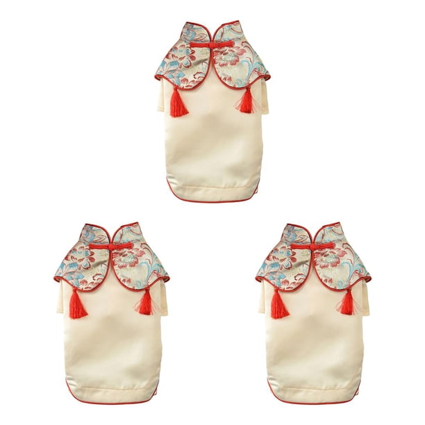 Methold Ropa para mascotas Vestidos Estilo chino tradicional Ropa para mascotas Disfraces Cheongsam Trajes para primavera Verano Amarillo dorado L Type1 NO1 Methold CBP188455