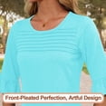 thumbnail image 3 of Camiseta Blingfit para mujer, manga 3/4, talla grande, verde claro, XL, 3 of 5