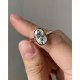 thumbnail image 2 of 4.0 CT Signature Oval Bezel Ring, 14K Gold Oval Solitaire Ring For Women, Wedding Ring, Bridal Ring Oval Cut Moissanite Engagement Ring, 2 of 5