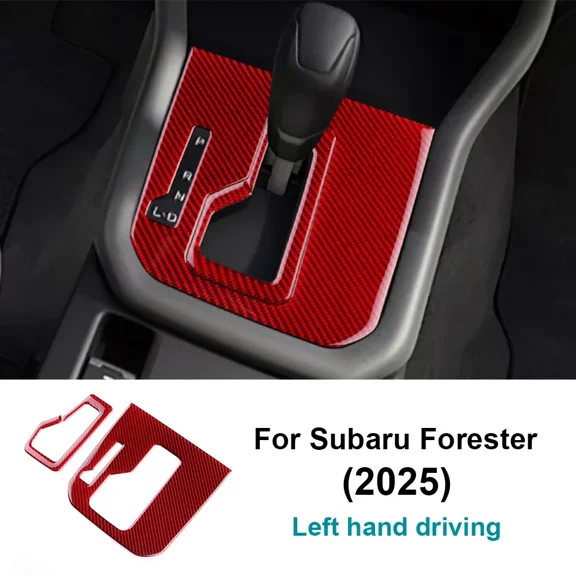 Real Soft Carbon Fiber For Subaru Forester 2025 Car Gear Shift Panel Sticker LHD Interior Trim Decoration Accessories.