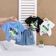 thumbnail image 4 of eczipvz Boy Clothes 3t Toddler Boy Clothes Boys Summer Outfits Cotton Short Sleeve T-Shirt & Shorts Set White 4-5 Years, 4 of 4