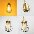 thumbnail image 3 of KAYYELAMP Recessed Retrofit Pendant Lighting Conversion Kit E26 Power Connector 3.2 Ft Adjusted Cord Brass Base Black Hollow Cage Shade Nordic Style Hanging Light for Kitchen Farmhouse, 3 of 5