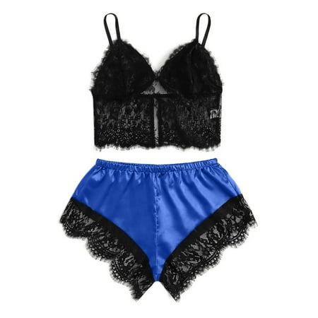 

JeashCHAT Lingerie for Women Sexy Women Fun Elegant Fashion Sexy Print Lingerie Satin Sleepwear Pajama Suit